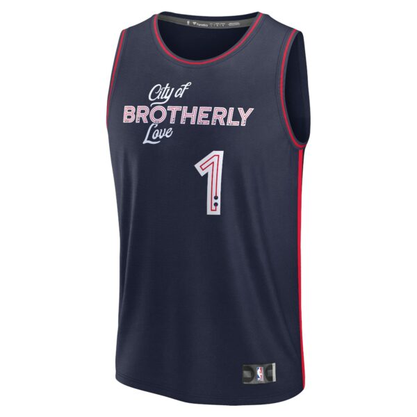 James Harden Philadelphia 76ers Fanatics Youth Fast Break Jersey - Navy - City Edition - Image 3