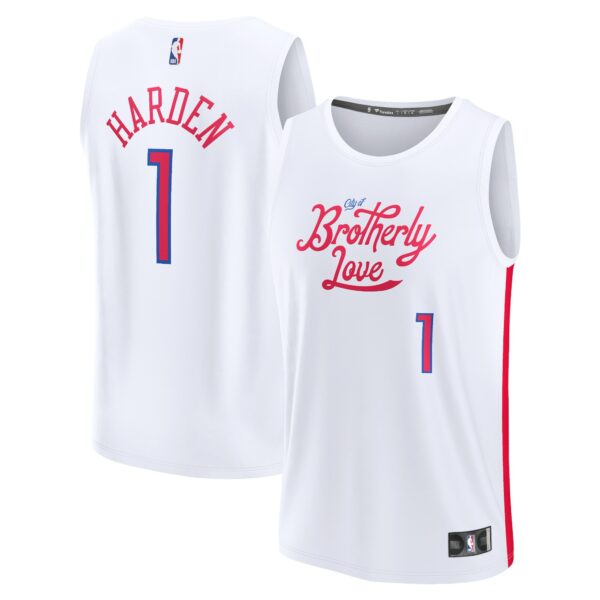 James Harden Philadelphia 76ers Fanatics Youth Fastbreak Jersey - City Edition - White - Image 2