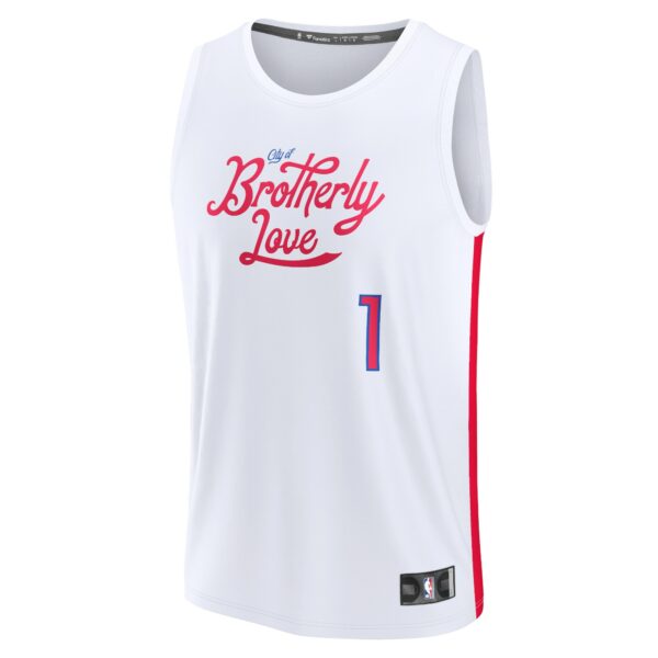 James Harden Philadelphia 76ers Fanatics Youth Fastbreak Jersey - City Edition - White - Image 3