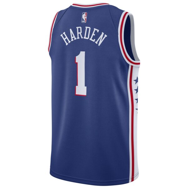 James Harden Philadelphia 76ers Nike Swingman Jersey - Icon Edition - Royal - Image 4