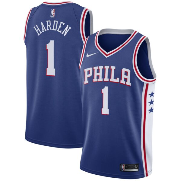 James Harden Philadelphia 76ers Nike Swingman Jersey - Icon Edition - Royal - Image 2
