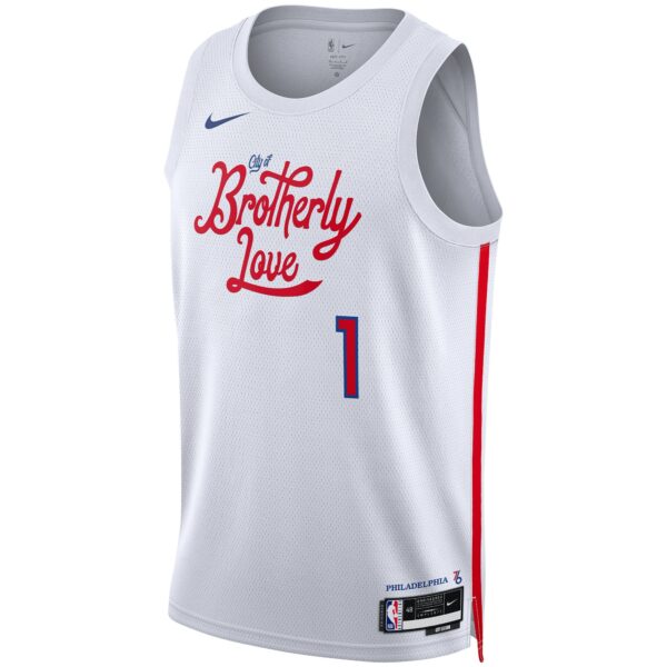 James Harden Philadelphia 76ers Nike Unisex 2022/23 Swingman Jersey - City Edition - White - Image 3