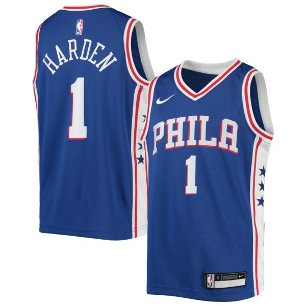James Harden Philadelphia 76ers Nike Youth Swingman Jersey - Icon Edition - Royal - Image 2