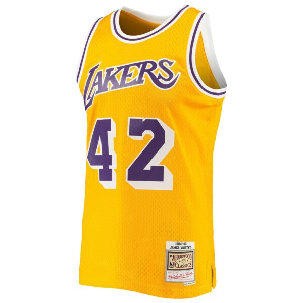 James Worthy Los Angeles Lakers Mitchell & Ness 1984/85 Hardwood Classics Swingman Jersey - Gold - Image 3