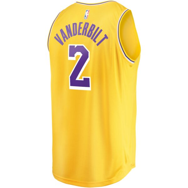 Jarred Vanderbilt Los Angeles Lakers Fanatics Youth Fast Break Player Jersey - Icon Edition - Gold - Image 4
