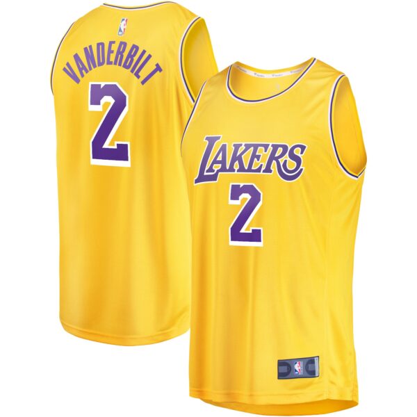 Jarred Vanderbilt Los Angeles Lakers Fanatics Youth Fast Break Player Jersey - Icon Edition - Gold - Image 2