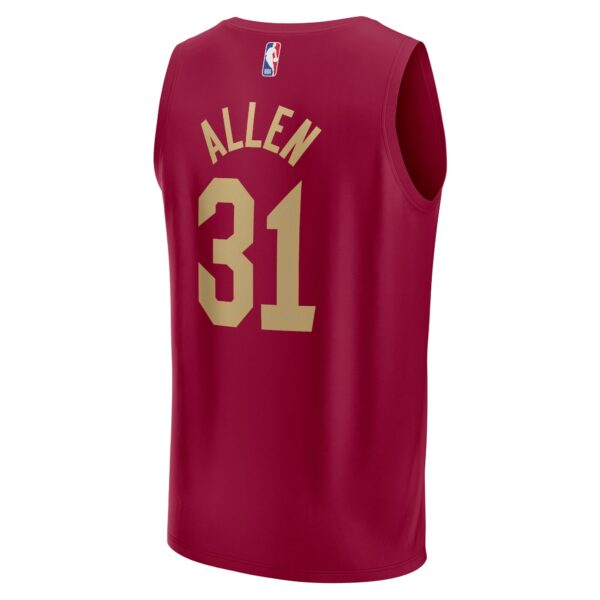 Jarrett Allen Cleveland Cavaliers Fanatics Fast Break Replica Jersey - Icon Edition - Wine - Image 4