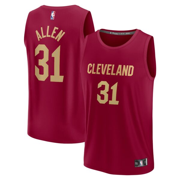 Jarrett Allen Cleveland Cavaliers Fanatics Fast Break Replica Jersey - Icon Edition - Wine - Image 2