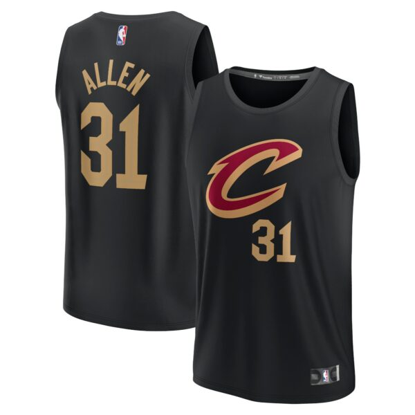 Jarrett Allen Cleveland Cavaliers Fanatics Fast Break Replica Jersey - Statement Edition - Black - Image 2