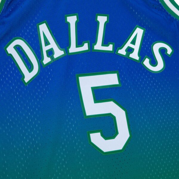 Jason Kidd Dallas Mavericks Mitchell & Ness 1994/95 Hardwood Classics Fadeaway Swingman Player Jersey - Green/Navy - Image 5