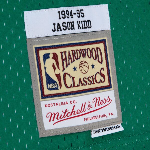 Jason Kidd Dallas Mavericks Mitchell & Ness 1994/95 Hardwood Classics Fadeaway Swingman Player Jersey - Green/Navy - Image 6