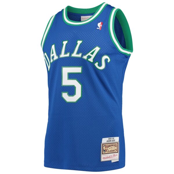 Jason Kidd Dallas Mavericks Mitchell & Ness 1994/95 Hardwood Classics Swingman Jersey - Blue - Image 3
