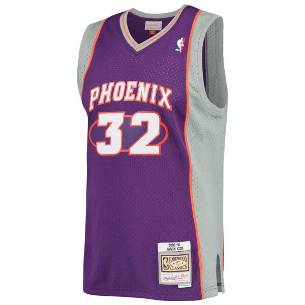 Jason Kidd Phoenix Suns Mitchell & Ness Big & Tall Hardwood Classics 2000/01 Swingman Jersey - Purple - Image 3