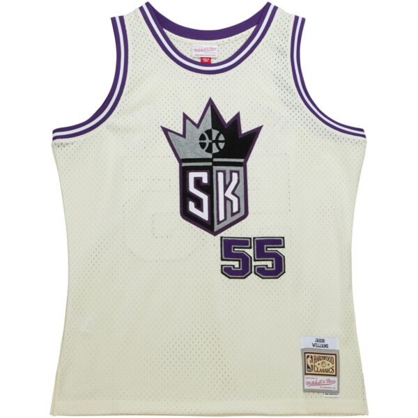 Jason Williams Sacramento Kings Mitchell & Ness Chainstitch Swingman Jersey - Cream - Image 3