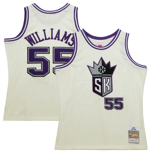 Jason Williams Sacramento Kings Mitchell & Ness Chainstitch Swingman Jersey - Cream - Image 2