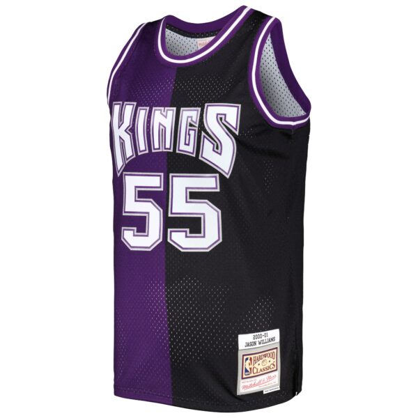 Jason Williams Sacramento Kings Mitchell & Ness Hardwood Classics 2000/01 Split Swingman Jersey - Purple/Black - Image 3