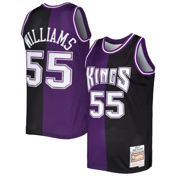 Jason Williams Sacramento Kings Mitchell & Ness Hardwood Classics 2000/01 Split Swingman Jersey - Purple/Black - Image 2