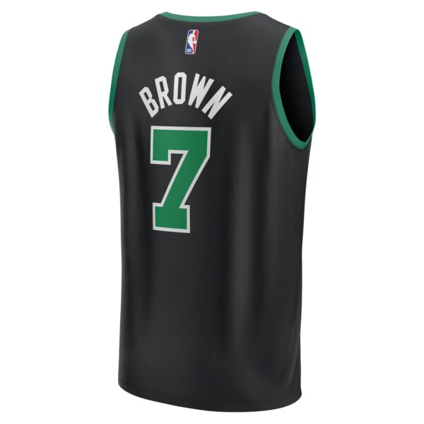 Jaylen Brown Boston Celtics Fanatics Fast Break Replica Player Jersey - Statement Edition - Black - Image 4
