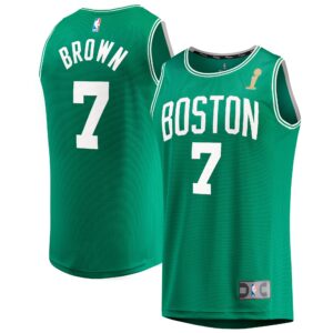 Jaylen Brown Boston Celtics Fanatics Youth 2024 NBA Finals Champions Fast Break Replica Player Jersey - Kelly Green - Icon Edition