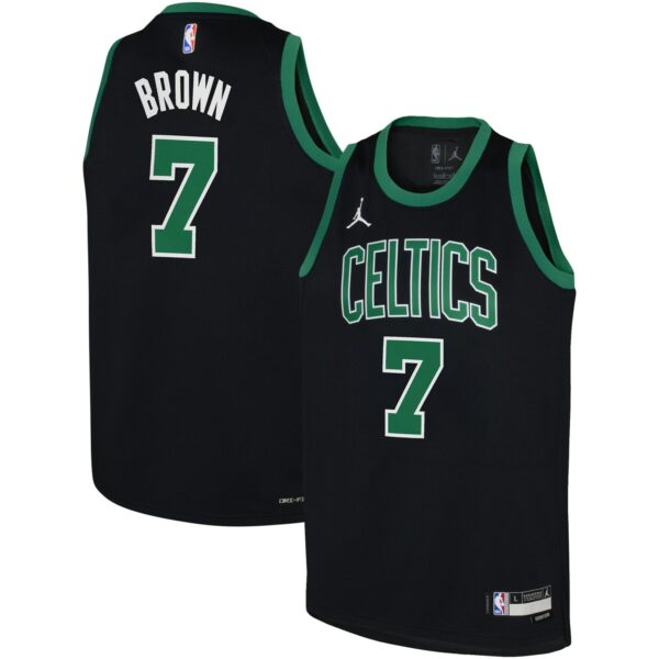 Jaylen Brown Boston Celtics Jordan Brand Youth Swingman Jersey - Statement Edition - Black - Image 2