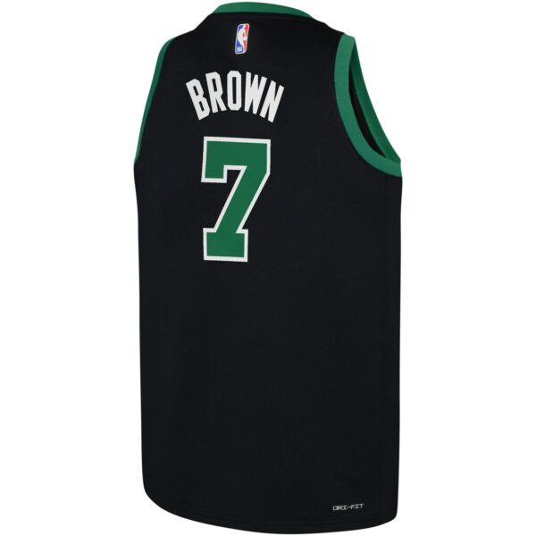 Jaylen Brown Boston Celtics Jordan Brand Youth Swingman Jersey - Statement Edition - Black - Image 4