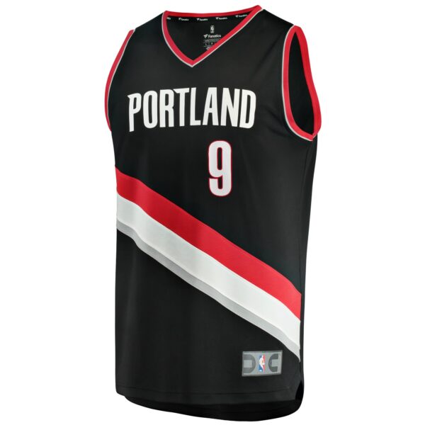 Jerami Grant Portland Trail Blazers Fanatics Fast Break Replica Jersey - Icon Edition - Black - Image 3