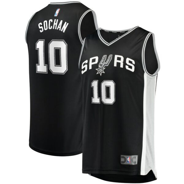 Jeremy Sochan San Antonio Spurs Fanatics Fast Break Replica Player Jersey - Icon Edition - Black - Image 2