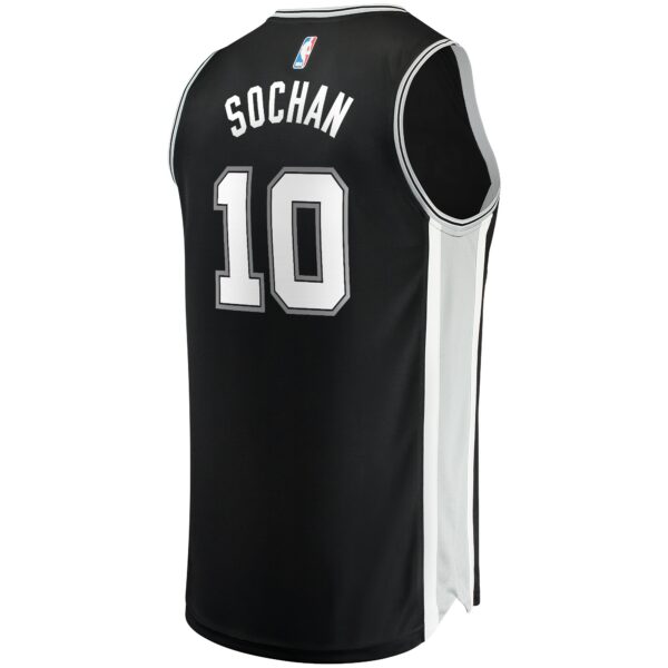 Jeremy Sochan San Antonio Spurs Fanatics Fast Break Replica Player Jersey - Icon Edition - Black - Image 4