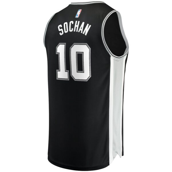 Jeremy Sochan San Antonio Spurs Fanatics Youth 2022 NBA Draft First Round Pick Fast Break Replica Jersey - Icon Edition - Black - Image 4