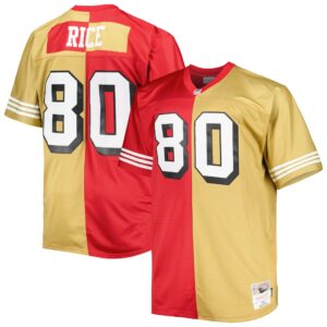 Jerry Rice San Francisco 49ers Mitchell & Ness Big & Tall Split Legacy Retired Player Replica Jersey - Scarlet-Gold