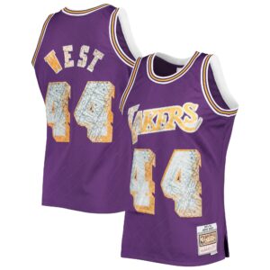 Jerry West Los Angeles Lakers Mitchell & Ness 1971/72 Hardwood Classics NBA 75th Anniversary Diamond Swingman Jersey - Purple