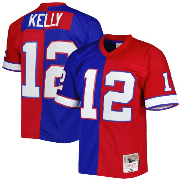 Jim Kelly Buffalo Bills Mitchell & Ness 1990 Split Legacy Replica Jersey - Royal-Red