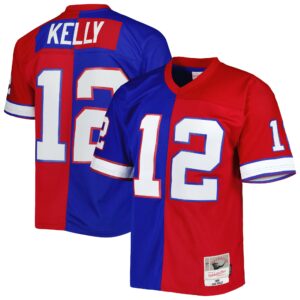 Jim Kelly Buffalo Bills Mitchell & Ness 1990 Split Legacy Replica Jersey - Royal-Red