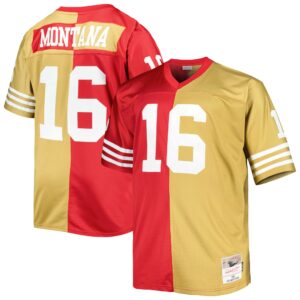 Joe Montana San Francisco 49ers Mitchell & Ness Big & Tall Split Legacy Retired Player Replica Jersey - Scarlet-Gold