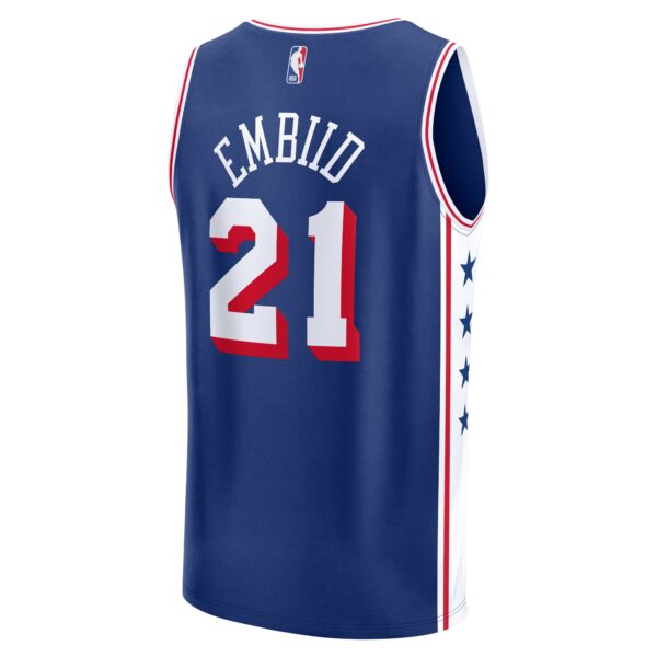 Joel Embiid Philadelphia 76ers Fanatics Fast Break Replica Jersey - Icon Edition - Royal - Image 4