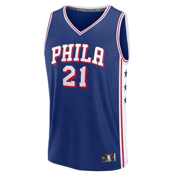 Joel Embiid Philadelphia 76ers Fanatics Fast Break Replica Jersey - Icon Edition - Royal - Image 3
