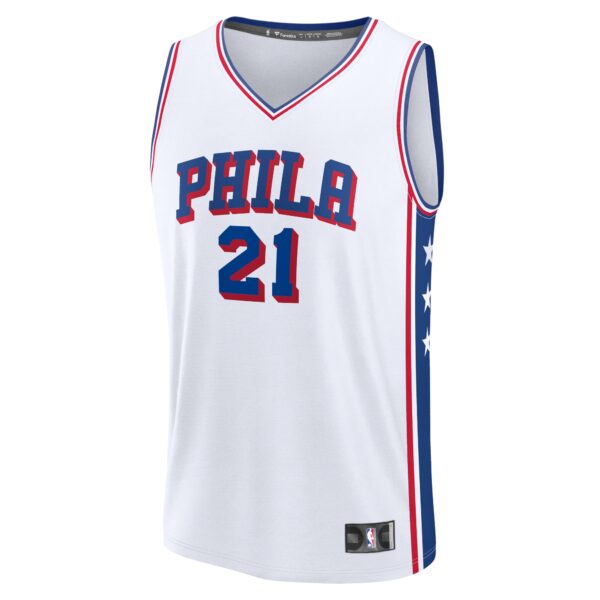 Joel Embiid Philadelphia 76ers Fanatics Fast Break Replica Player Jersey - Association Edition - White - Image 3