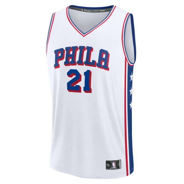 Joel Embiid Philadelphia 76ers Fanatics Fast Break Replica Player Jersey - Association Edition - White - Image 3