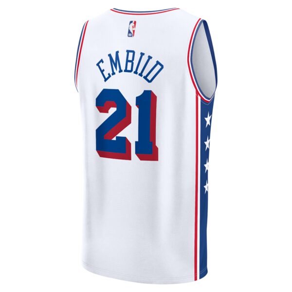 Joel Embiid Philadelphia 76ers Fanatics Fast Break Replica Player Jersey - Association Edition - White - Image 4