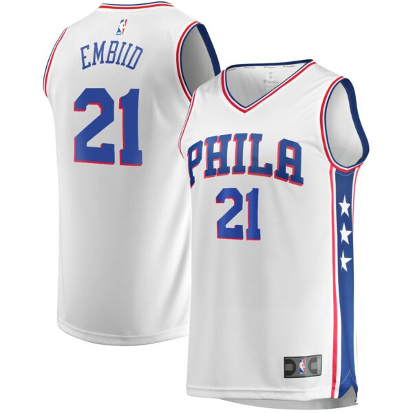 Joel Embiid Philadelphia 76ers Fanatics Replica Jersey - Association Edition - White - Image 2