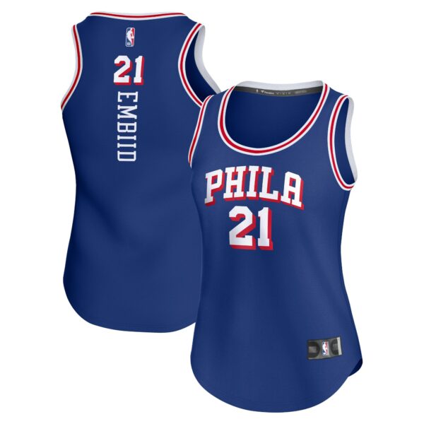 Joel Embiid Philadelphia 76ers Fanatics Women's Fast Break Player Jersey - Icon Edition - Royal - Image 2