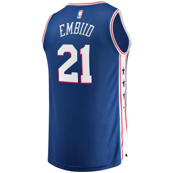 Joel Embiid Philadelphia 76ers Fanatics Youth 2019/20 Fast Break Replica Jersey - Icon Edition - Royal - Image 4