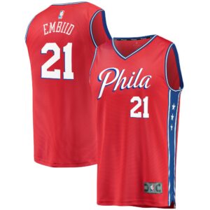 Joel Embiid Philadelphia 76ers Fanatics Youth 2019/20 Fast Break Replica Player Team Jersey - Statement Edition - Red