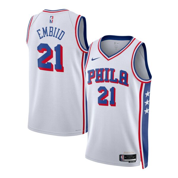 Joel Embiid Philadelphia 76ers Nike Unisex Swingman Jersey - Association Edition - White - Image 2