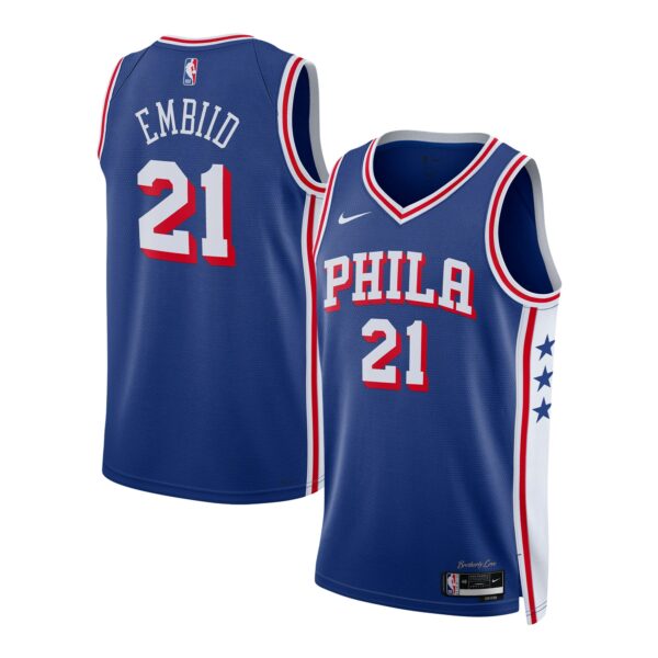 Joel Embiid Philadelphia 76ers Nike Youth Swingman Jersey - Icon Edition - Royal - Image 2