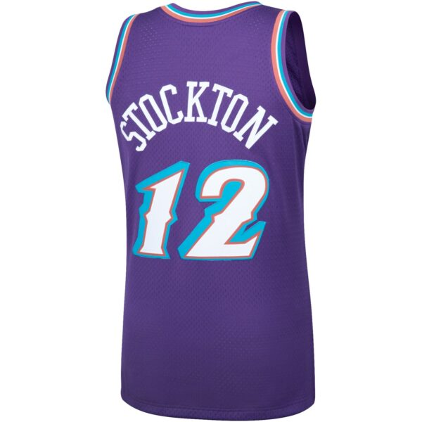 John Stockton Utah Jazz Mitchell & Ness Hardwood Classics Swingman Jersey - Purple - Image 4