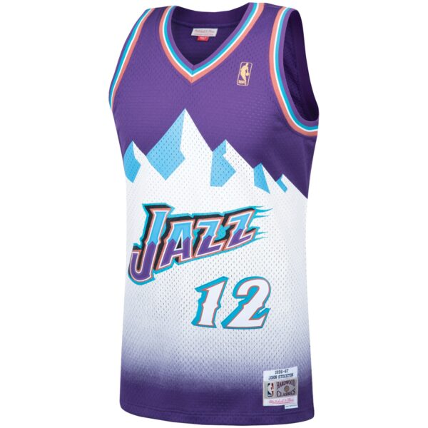 John Stockton Utah Jazz Mitchell & Ness Hardwood Classics Swingman Jersey - Purple - Image 3