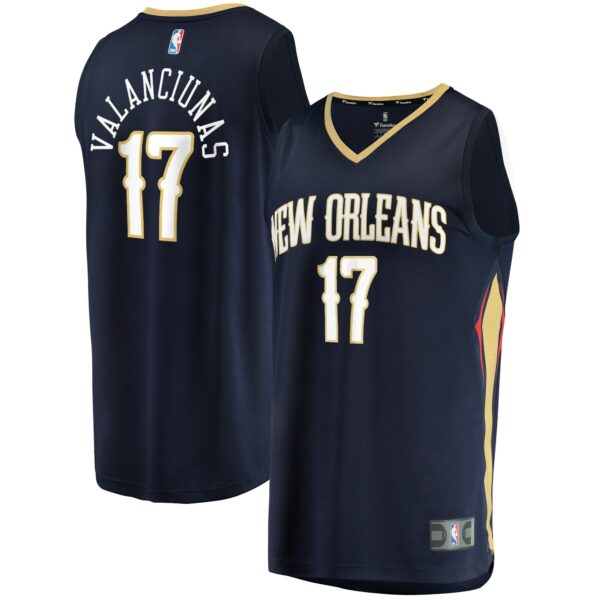 Jonas Valanciunas New Orleans Pelicans Fanatics Fast Break Replica Jersey - Icon Edition - Navy - Image 2