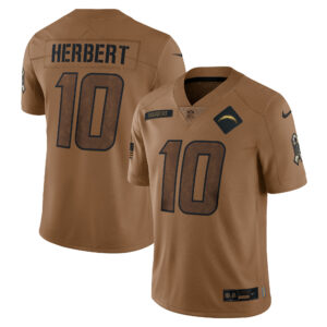 Justin Herbert Los Angeles Chargers Nike Women's 2023 Salute To Service Limited Jersey - Brown