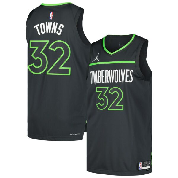 Karl-Anthony Towns Minnesota Timberwolves Jordan Brand Authentic Player Jersey - Statement Edition - Anthracite - Image 2
